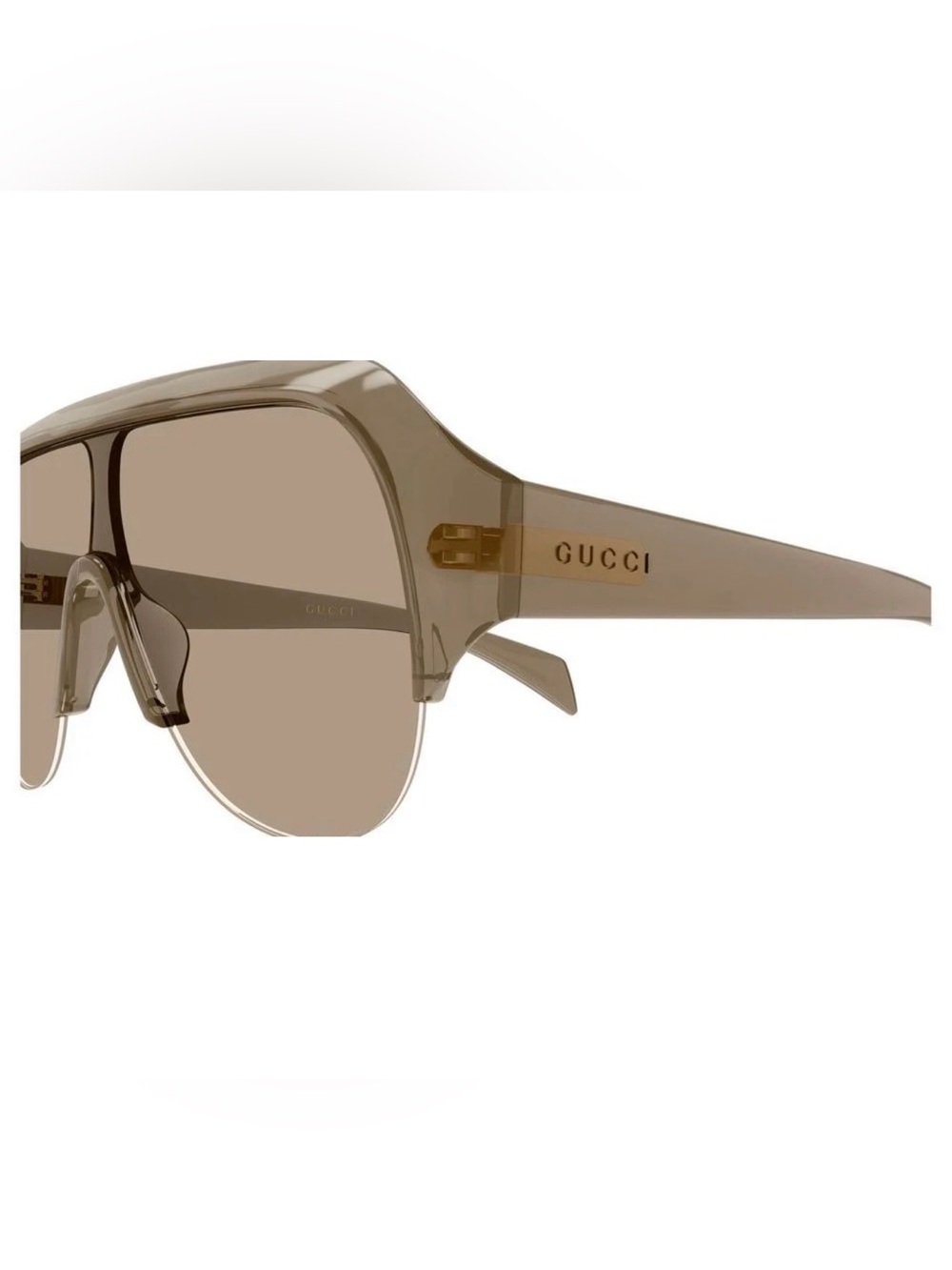 Gucci Translucent Brown Shield Visor Sunglasses - Picture 3 of 3